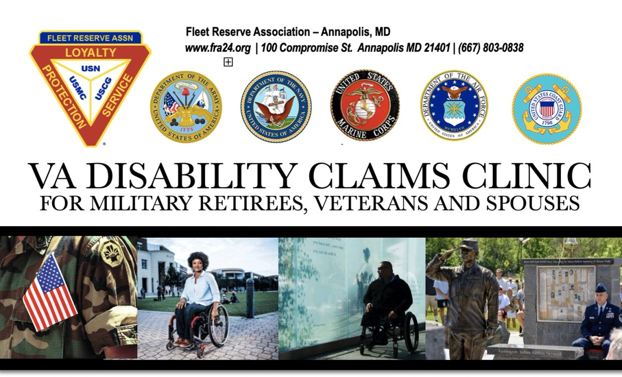 VA Disability Claims Clinic for military retirees, veterans, and spouses.