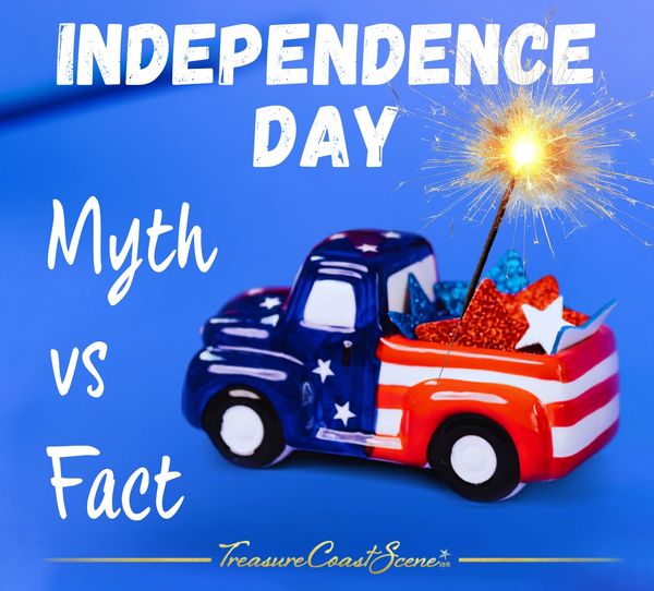 red white blue cartoon truck wiith stars aand sparkler
