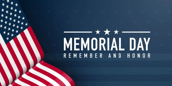 Memorial day. remember and honor. American flag in corner