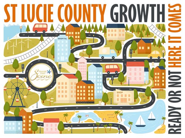 colorful cartoonish map with roads and houses with text