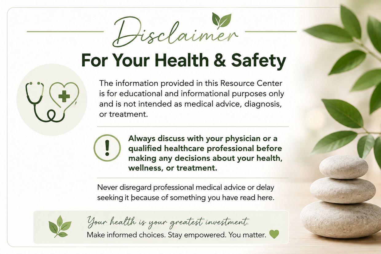 Health disclaimer for safety and informed decisions.