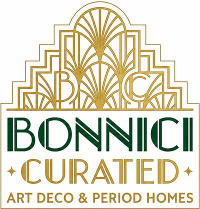 Elegant Art Deco logo for Bonnici Curated homes.