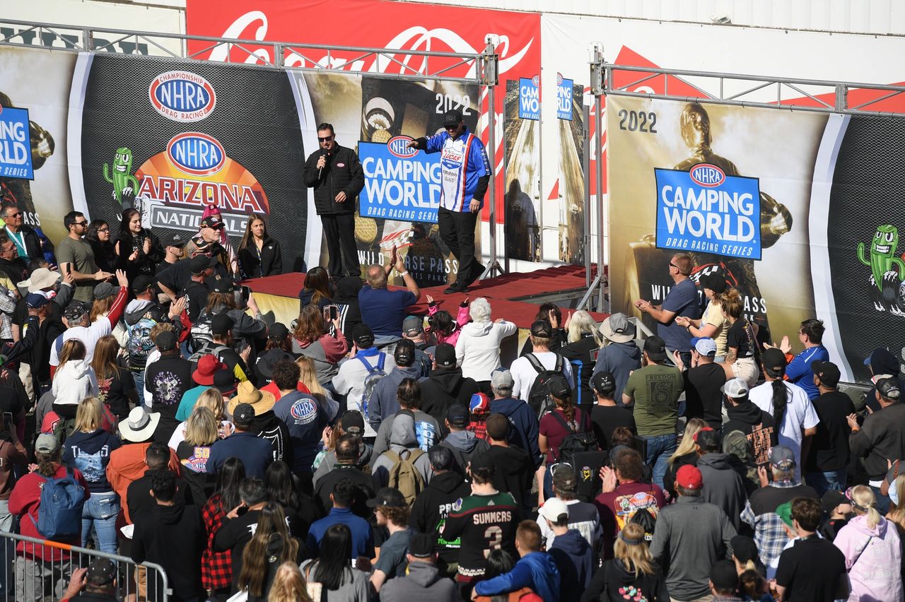 Three-time Top Fuel champion Larry Dixon has suggested ways to keep fans engaged, including two-day events. (Photo courtesy of the NHRA)