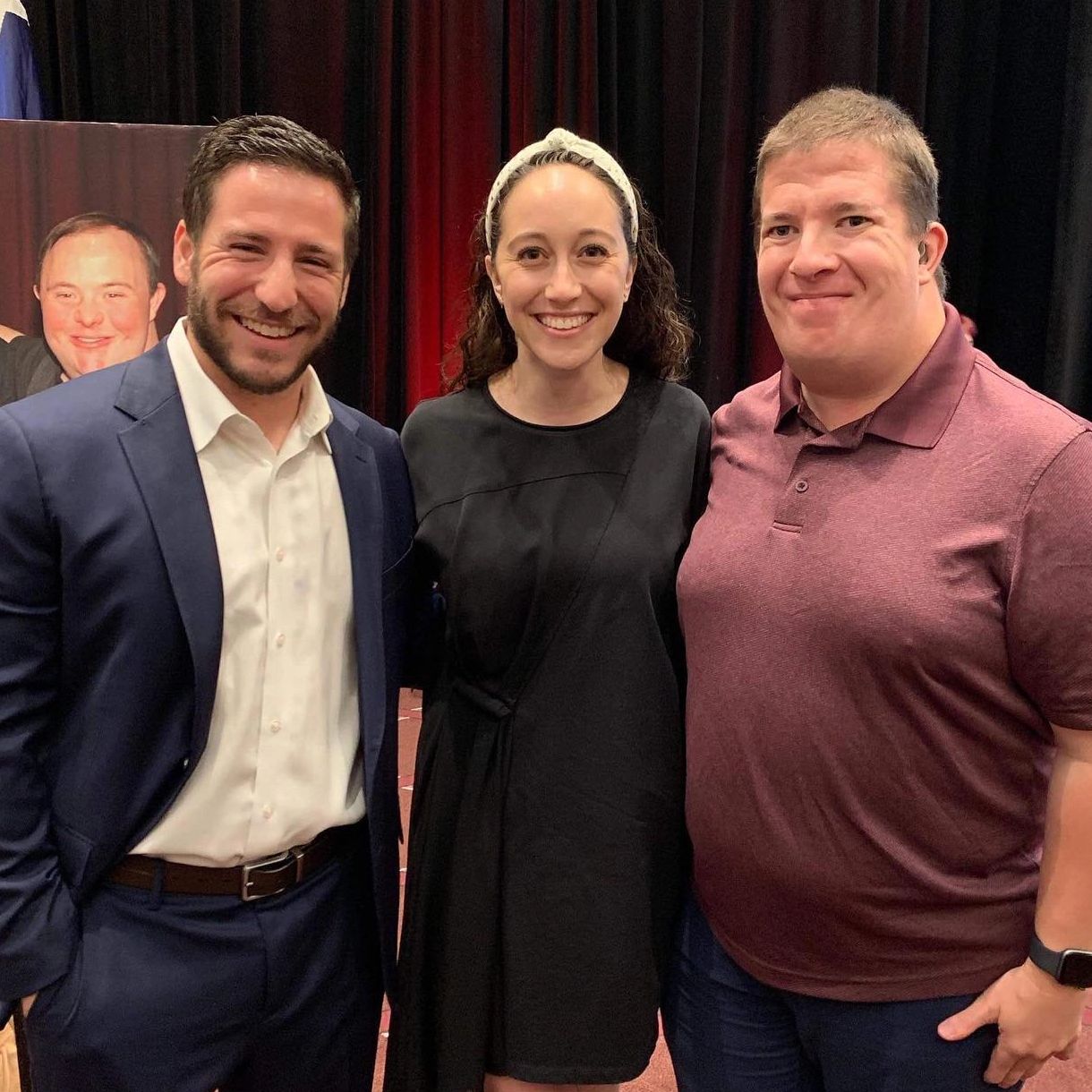 Dylan, Emily and the emcee, Jared Sandler, from 105.3 The FAN DFW. 