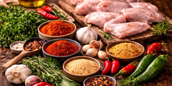 Fresh chicken wings with herbs and spices used to create Wing.Monster’s signature seasoned wings.