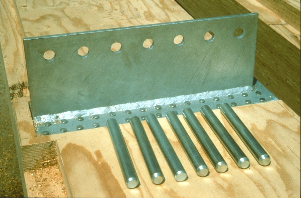 Grooved-in steel plated with dowels