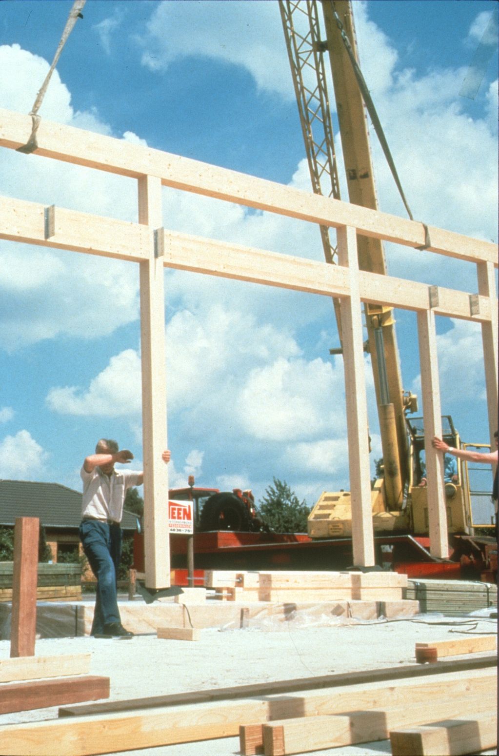 Swinging the first frame into position