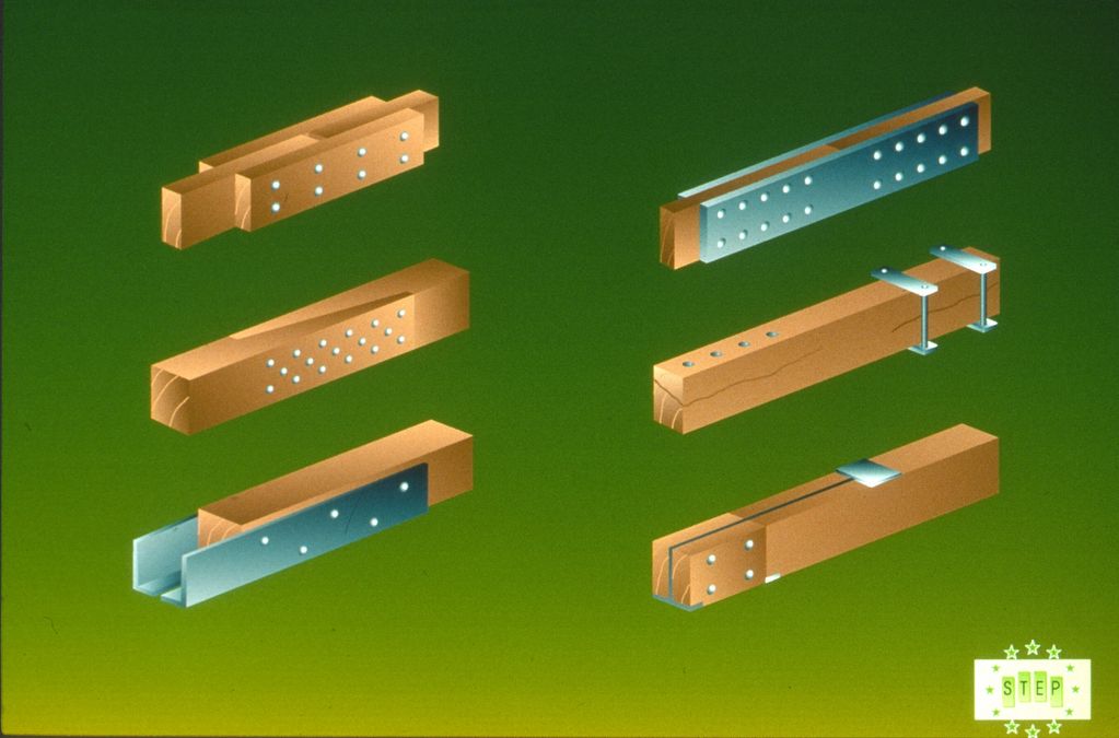 D4-2 Replacement of inefficient segments of original members by means of
traditional joints; left, t