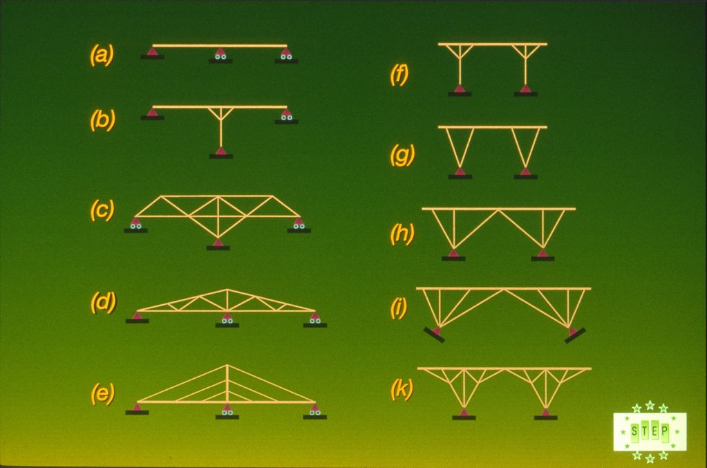 E2-4 Structural forms. Continuous systems: (a) standard, (b) with knee-bracing,
(c) framework, (d) t