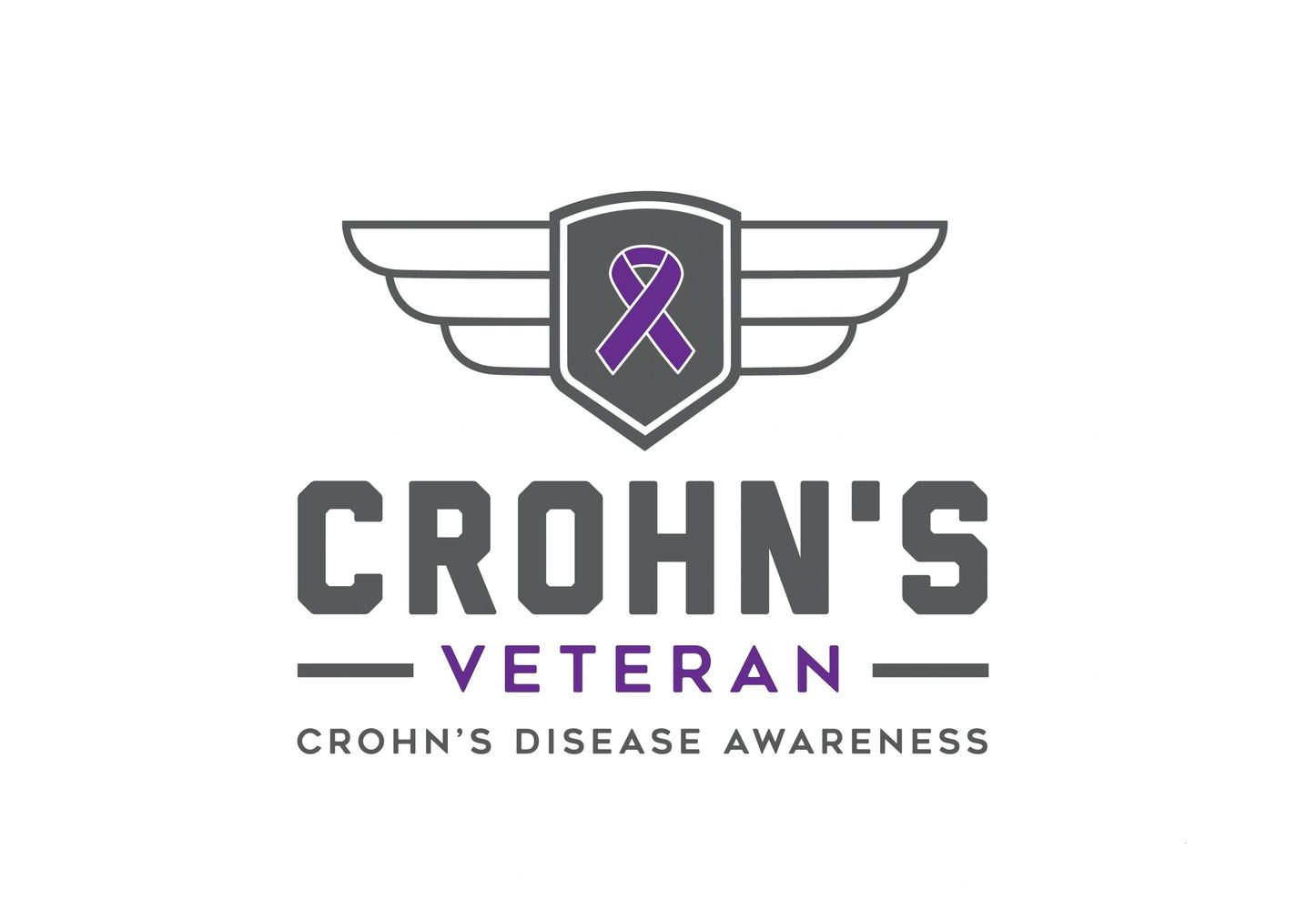 Crohn's Veteran Crohn's Disease Awareness Shield Wings Logo