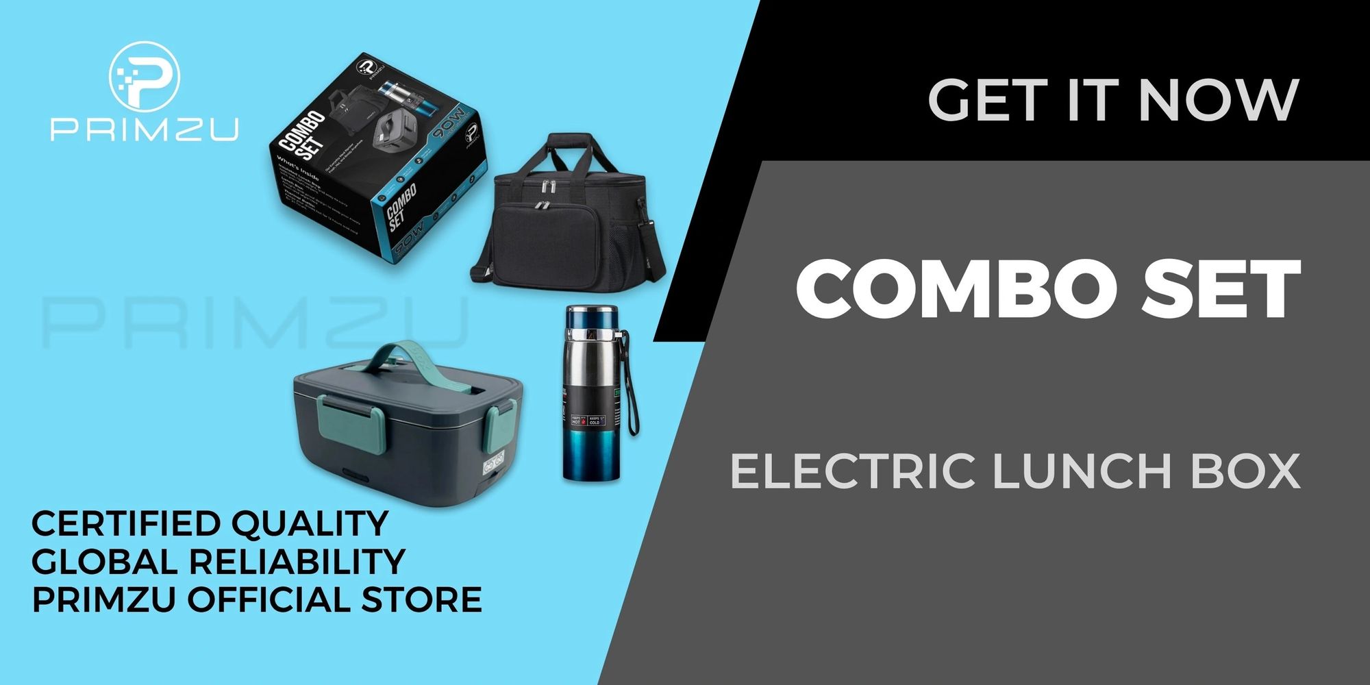 lunch bag, water bottle, and electric lunch box food heate.