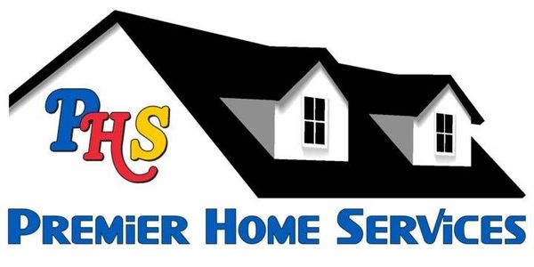 Logo of Premier Home Services with house roof and windows.