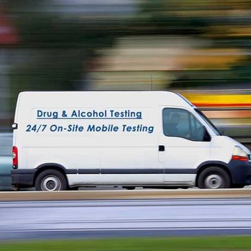 Mobile van offering 24/7 drug and alcohol testing services.