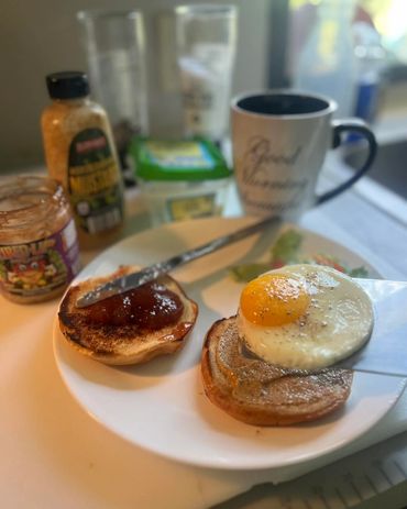 Strawberry Vanilla Rhubarb Breakfast Sandwich