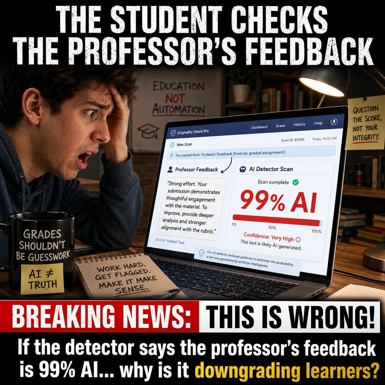 When the Professor's Feedback Gets Flagged 99% AI
