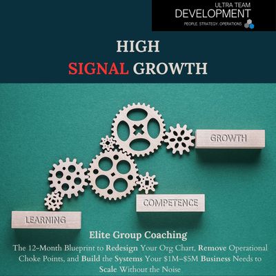 High signal growth coaching with gears and blocks.
