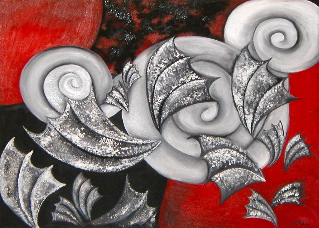 PESADILLAS  II .  75 x 92 cm.
Óleo con texturas de relieve sobre lienzo. Abstracción, materia, tensi