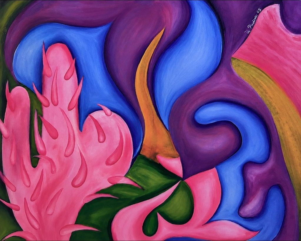 MÉXICO 80 X 100 cm. Óleo y acrílico sobre lienzo. Abstracción orgánica y campos cromáticos.