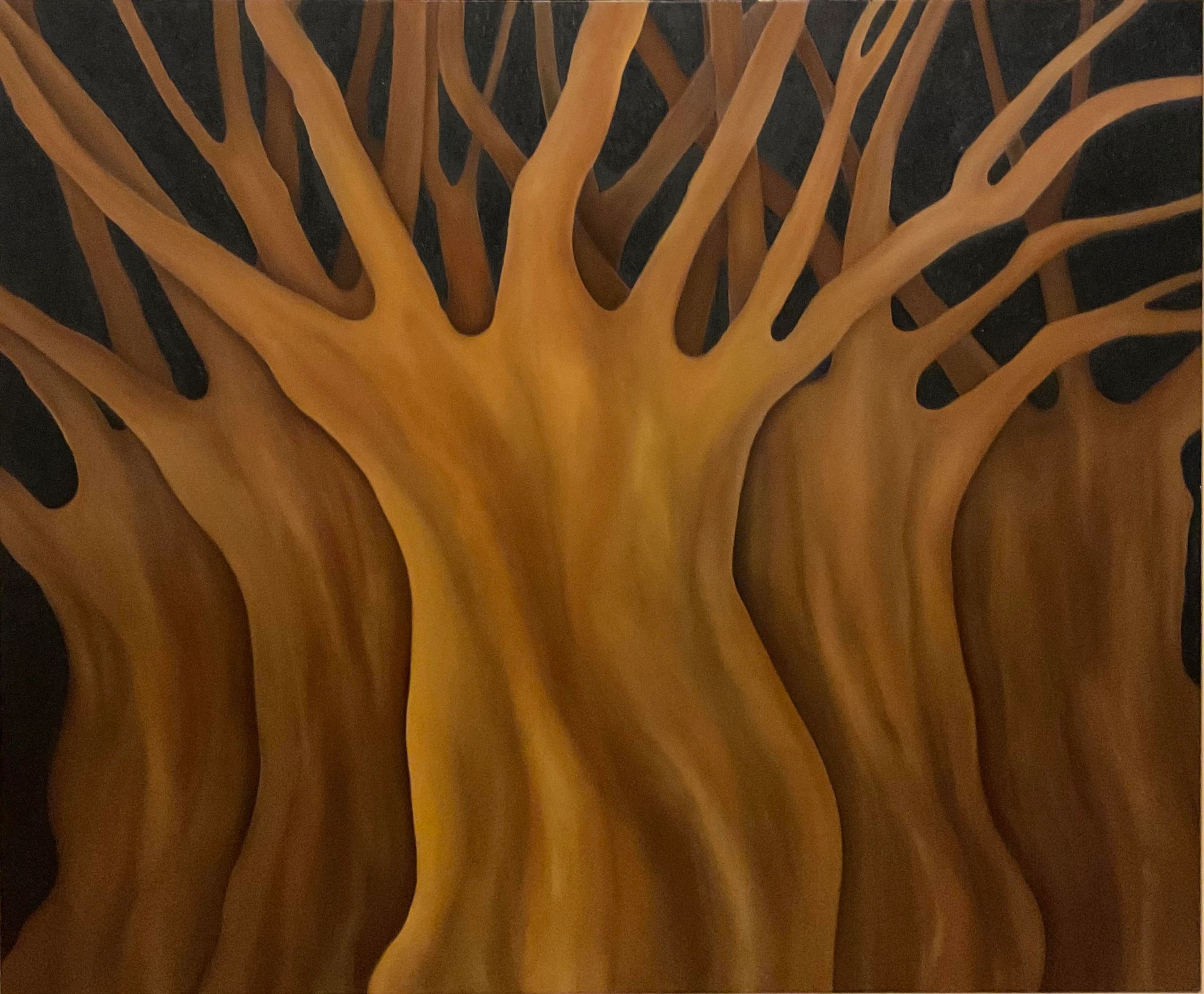 la fôret noir-obra de arte de Cristina De Padua - pintura abstracta contemporánea al óleo 