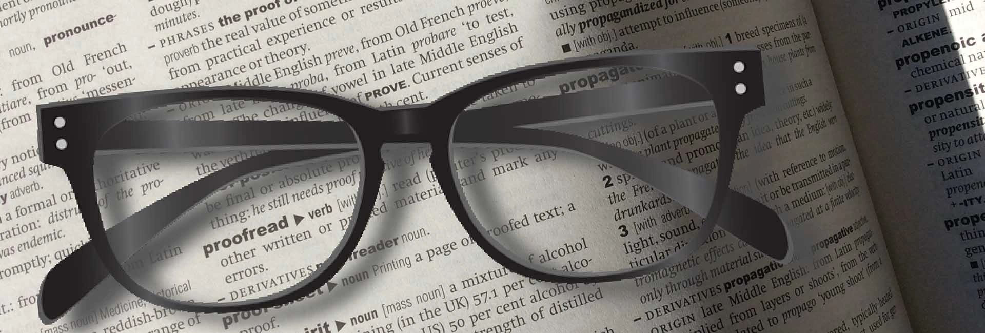 Header image showing Oxford Dictionary of English definition of the word 'proofread'. Copyright Loui