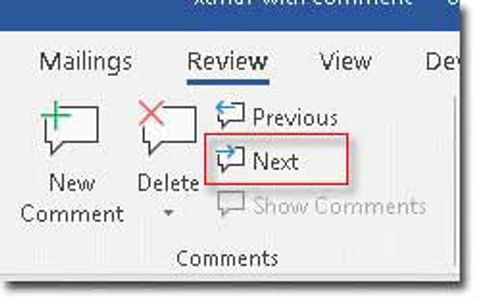 Microsoft Word next comment.