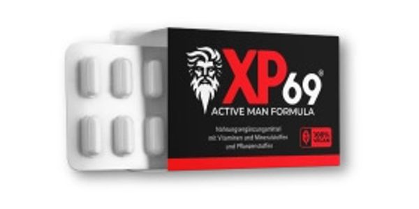 XP69 Active Man Formula supplement box with tablets.