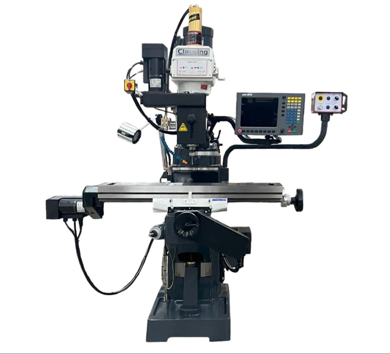 49” Long x 9” wide table, Variable speed sheave pulley control, R8 Spindle taper, 3 Hp Spindle motor