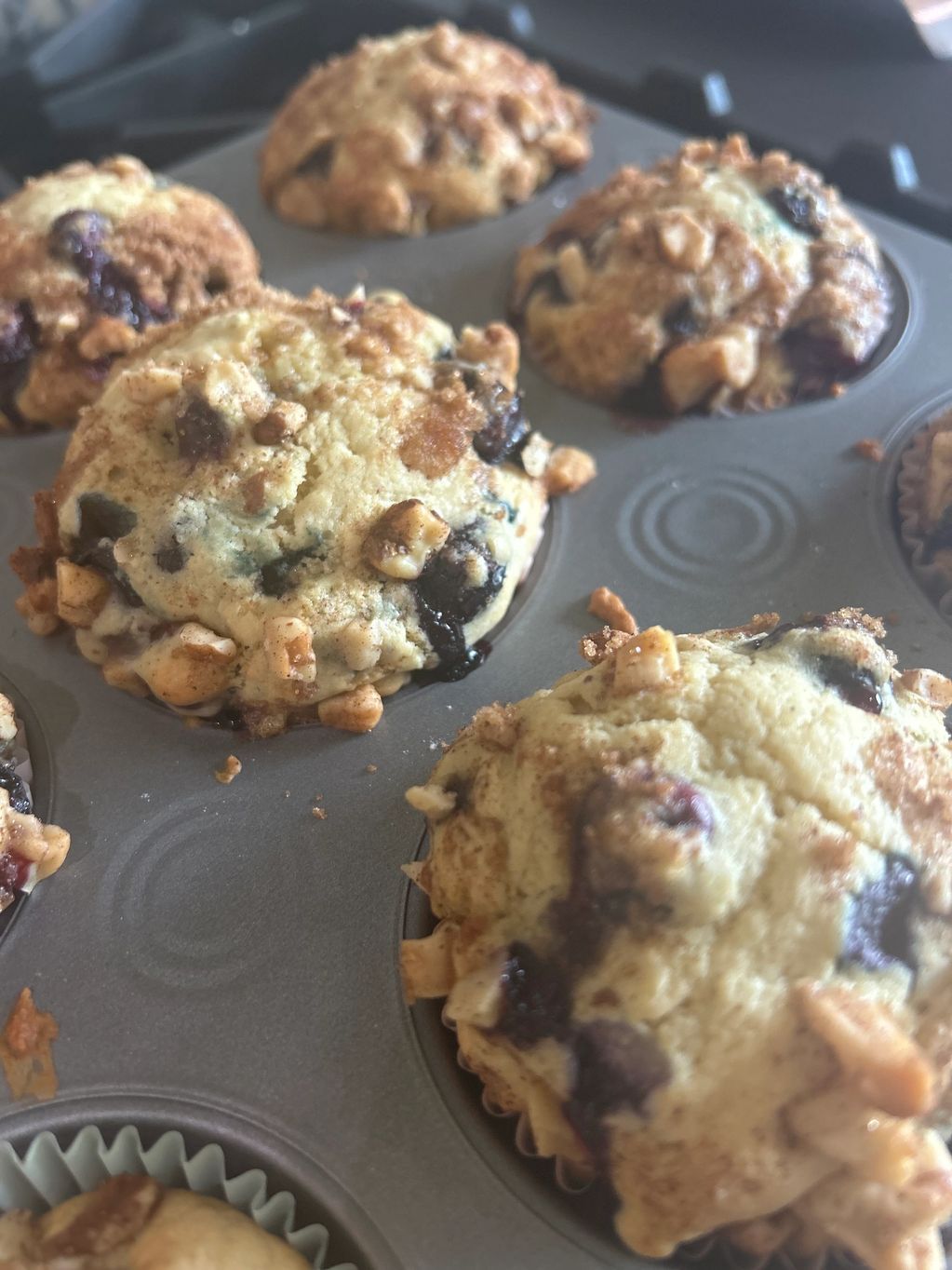 Blueberry muffins fresh out of the oven!