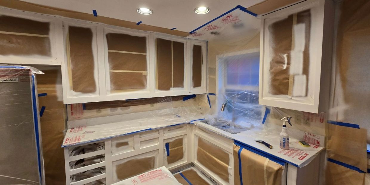 Kitchen Cabinet Paintinng Process in Tigard, OR