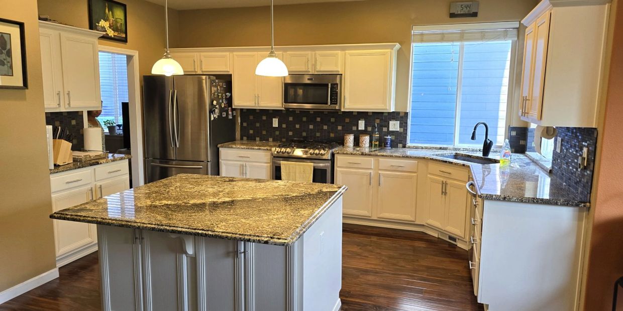 Completed Kitchen cabinet painting project in Beaverton, OR
