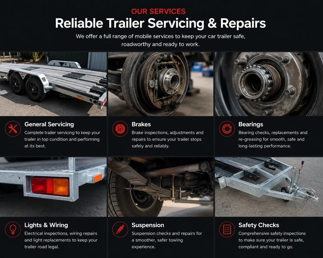 Reliable trailer servicing and repairs for safety and performance.