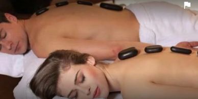 Couples massage getting hot stone massage Therapy Russellville