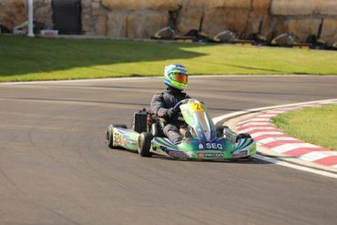Rotax racer enjoying the race on the track.