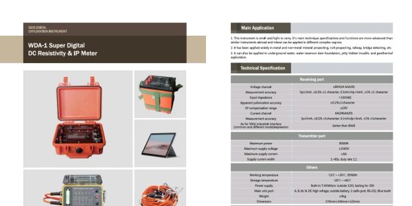 WDA-1 Super Digital DC Resistivity &amp; IP Meter and its specifications.