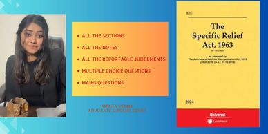 Amrita Verma, Advocate Supreme Court, promotes comprehensive study material on The Specific Relief Act, 1963.