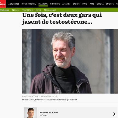 Portrait de Mickaël Carlier, fondateur de l'organisme Des hommes qui changent.