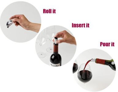 How to use a Wine Disc. Roll up the disc, insert into the neck of the bottle, and pour away.