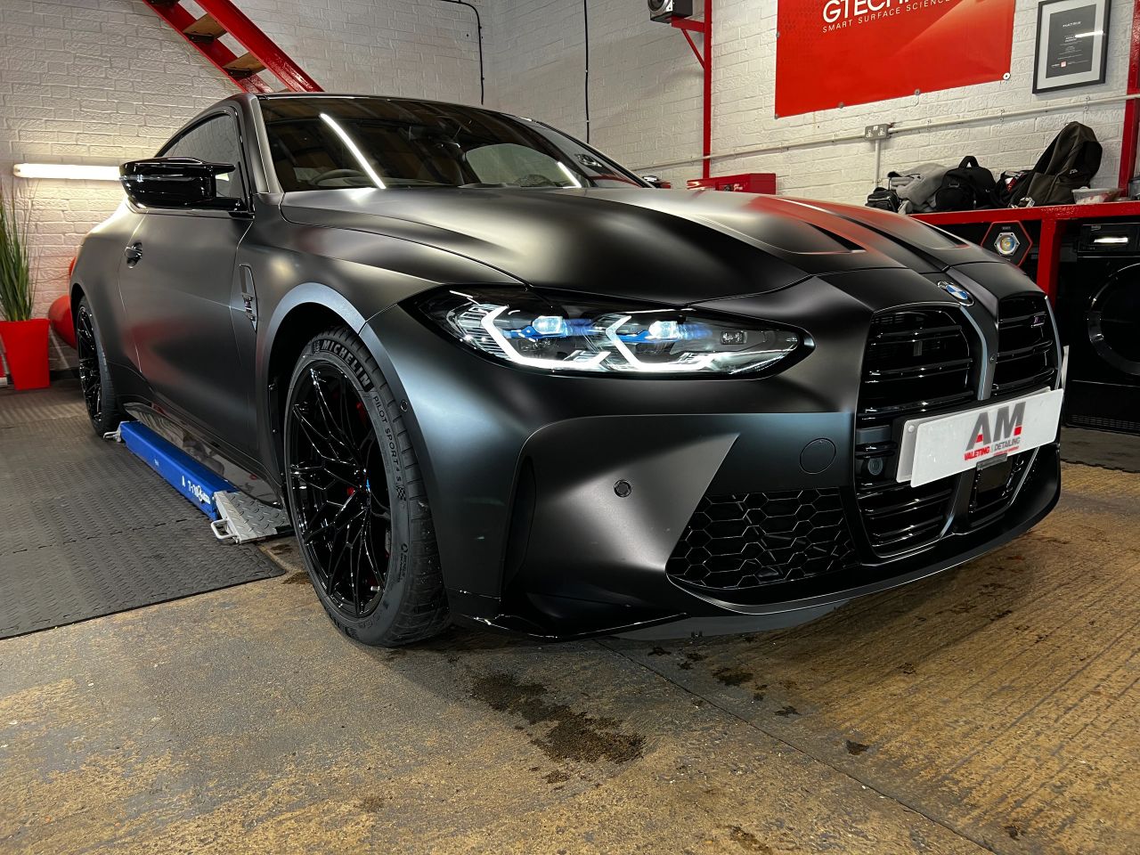 BMW M4 matte black detailing