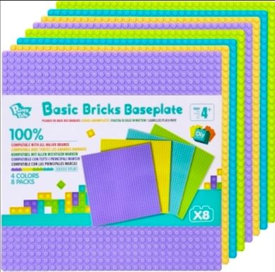 Colorful basic bricks baseplates for building and creativity.
