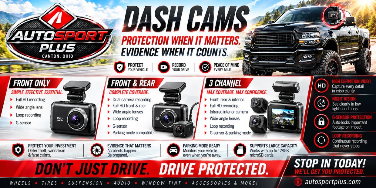 Dash Cams for sale and installed near me in Canton Ohio. Dash cam for sale in Akron Ohio.