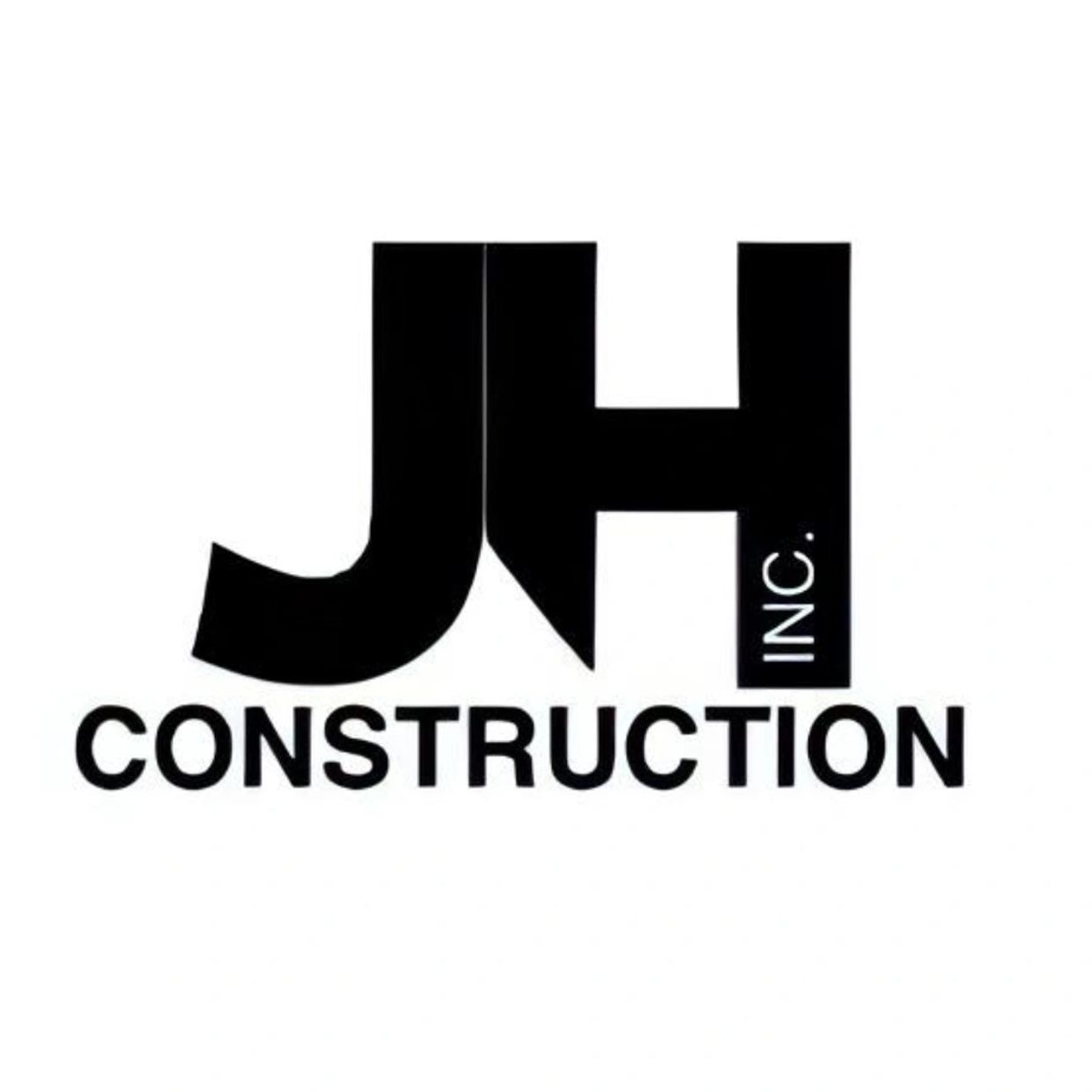 Logo for JH Construction Inc. with bold black letters.