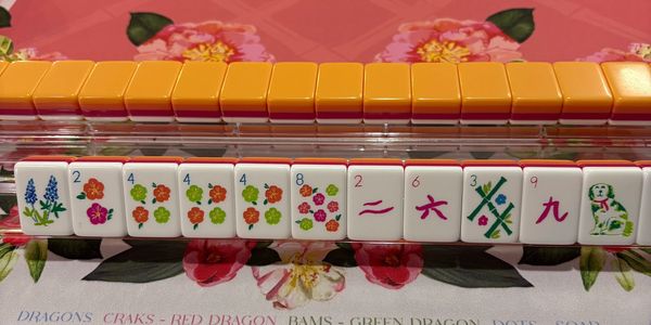 Oh My Mahjong Tiles - the sunset tiles on a rack
