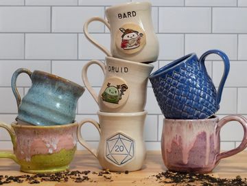 ceramic mugs, mugs, cups, handmade mugs, painted mugs, dnd mugs