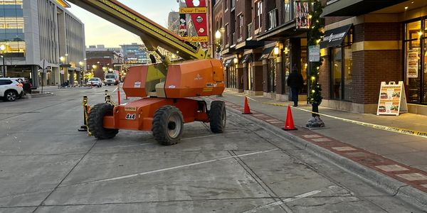 Lift parked on Broadway