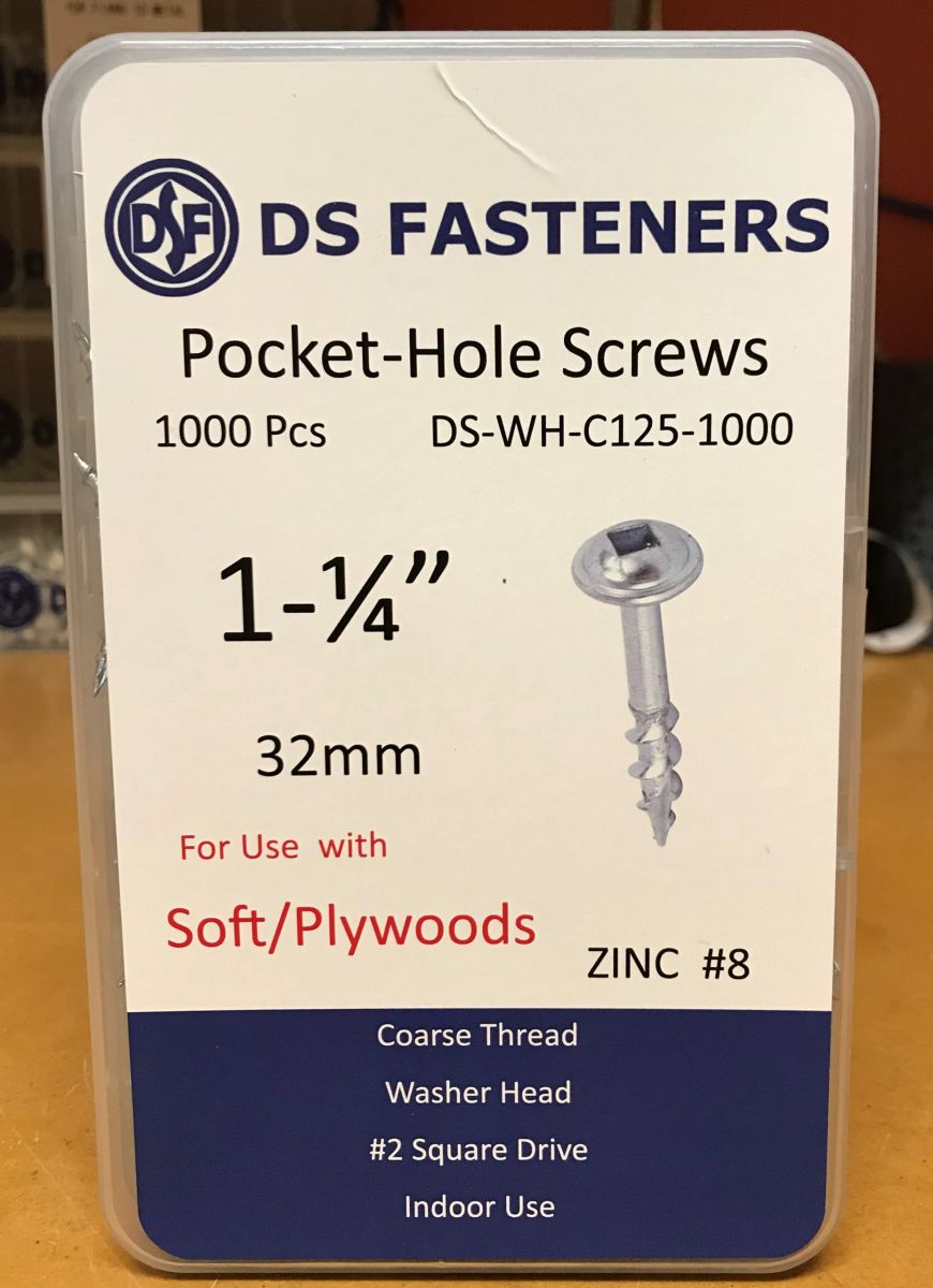 DS Fasteners Pocket Hole Screws #8 Course, 1 1/4