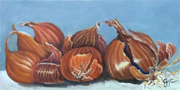 Shallots Oil painting