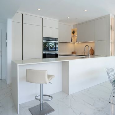 Interiors by Eva Franco interior design of custom Italian kitchen (Veneta Cucine) in Miami, FL