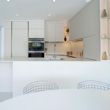 Interiors by Eva Franco designed custom Italian kitchen (Veneta Cucine) in Miami, FL