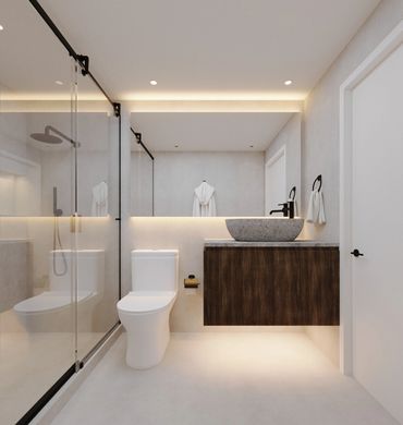 Modern bathroom with accent lights, interior design, Interiors by Eva Franco, Miami