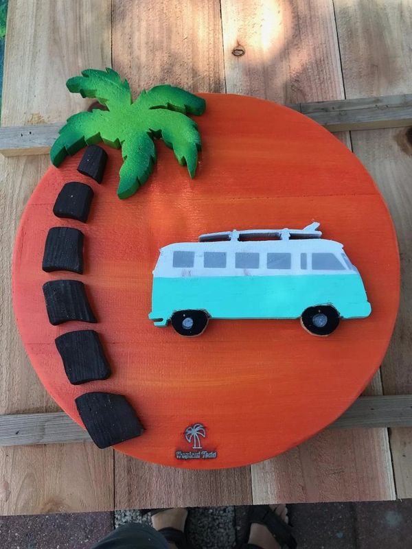 VW Bus, Palm Sunset